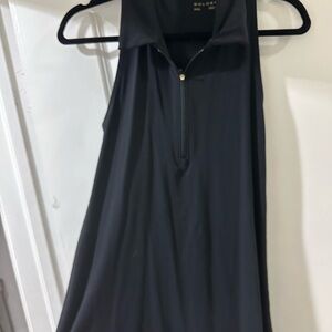 Aritzia Women's Black Zip-Up collar tennis dress